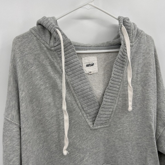 Aerie Womens Down to Earth Oversized Hoodie Size M Gray Cozy Casual Pocket - Picture 4 of 10